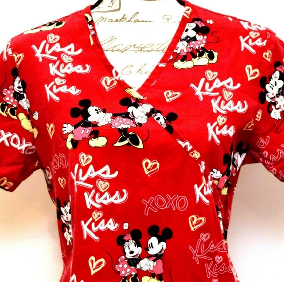 Disney Mickey Mouse and Minnie Mouse Scrub top - Picture 11 of 16